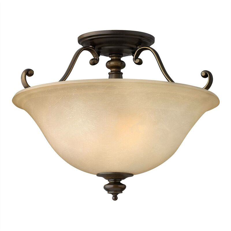 Elstead Dunhill - 2 Light Semi Flush Ceiling Light Royal Bronze, E27