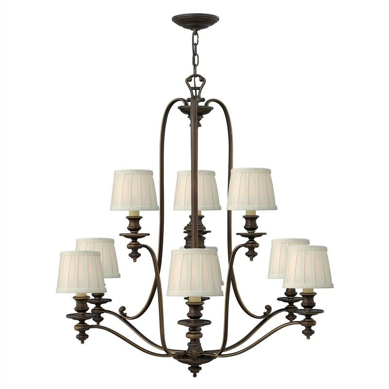 Elstead Lighting - Elstead Dunhill - 9 Light Multi Arm Chandelier Royal Bronze Finish, E14