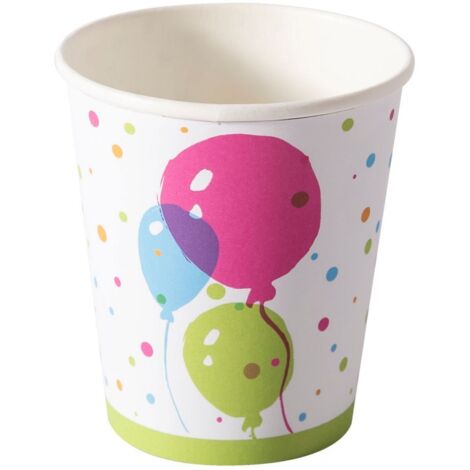 Duni Pappbecher 0,2 L Splash Ballons - 10 Stück Becher