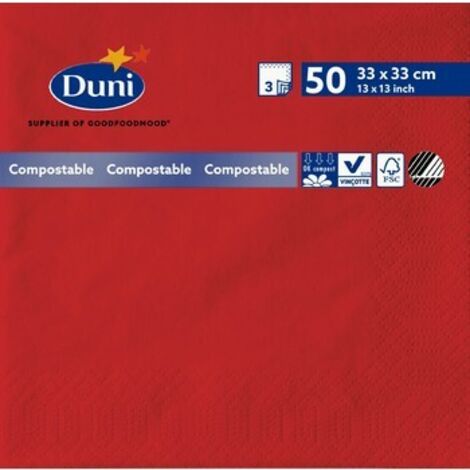 Duni Servietten Bio rot 33 x 33 cm - 50er Pack Servietten
