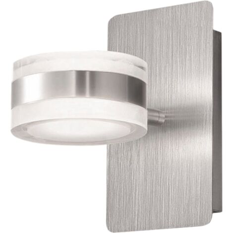 Dunk - Applique murale ronde Fabas Luce 2 lumières - Applique murale LED 16 W à intensité variable - Aluminium brossé