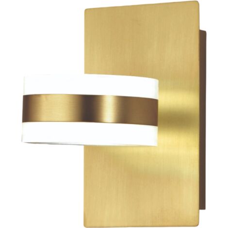 Dunk - Lampada da muro rotonda 2 luci Fabas Luce - Applique LED 16W dimmerabile - Ottone Satinato