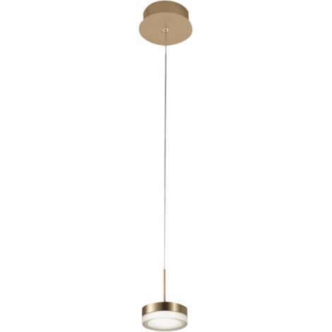 DUNK SOSPENSIONE 1 LUCE OTTONE SATINATO A LED 3000K - 8W - 750 lm DIMMERABILE