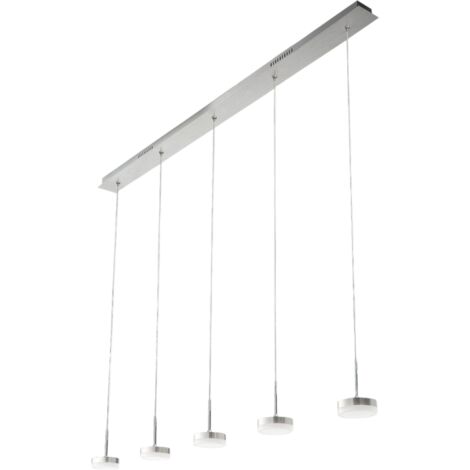 DUNK SOSPENSIONE 5 LUCI ALLUMINIO A LED 3000K - 40W - 3780 lm DIMMERABILE