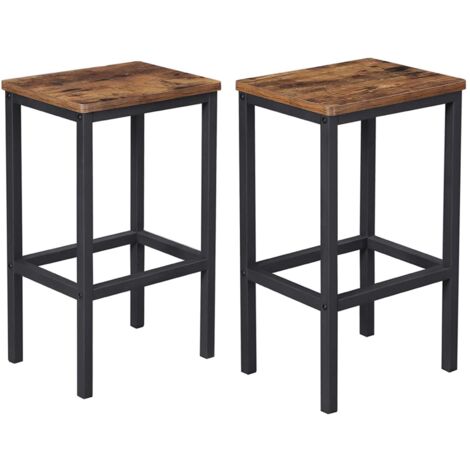 Dunkelbrauner Küchenhocker 2er Set 40x30x65 I Begryf