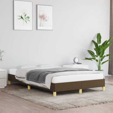 Dunkelbraunes Bettgestell 120x190 cm Stoff