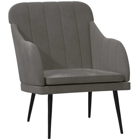 Dunkelgrauer Stuhl 63x76x80 cm Samt
