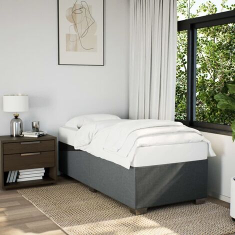 Dunkelgraues Bettgestell 80x200 cm Stoff