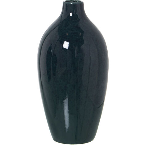 Dunkelgrüne Keramikvase 10x20 cm für alle Stile, um dem Haus eine Berührung für alle Stile zu verleihen, um dem Haus eine Note zu verleihen