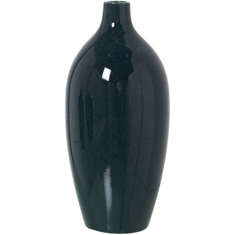 Dunkelgrüne Keramikvase 12x27cm für alle Stile, um dem Haus eine Note zu verleihen, damit alle Stile eine Note zum Haus verleihen