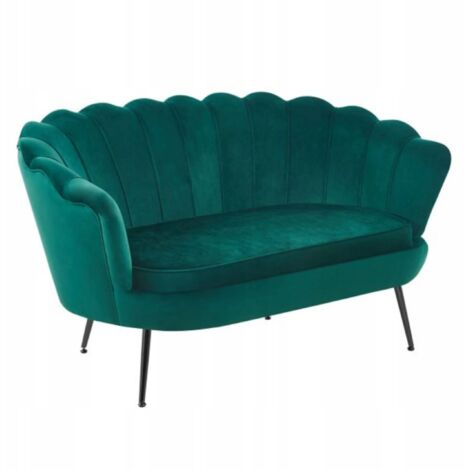Dunkelgrünes Samtsofa, 2-Sitzer, für das Furnitex-Wohnzimmer