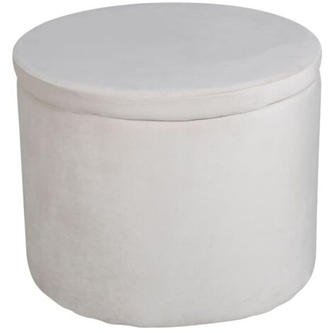 Dunken Pouf, Hocker mit Aufbewahrung Ø51cm Velour beige.