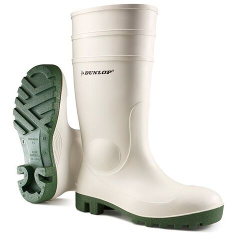Dunlop 171BV ProMaster Safety White/Green Wellington Boots - Size 11 (46)