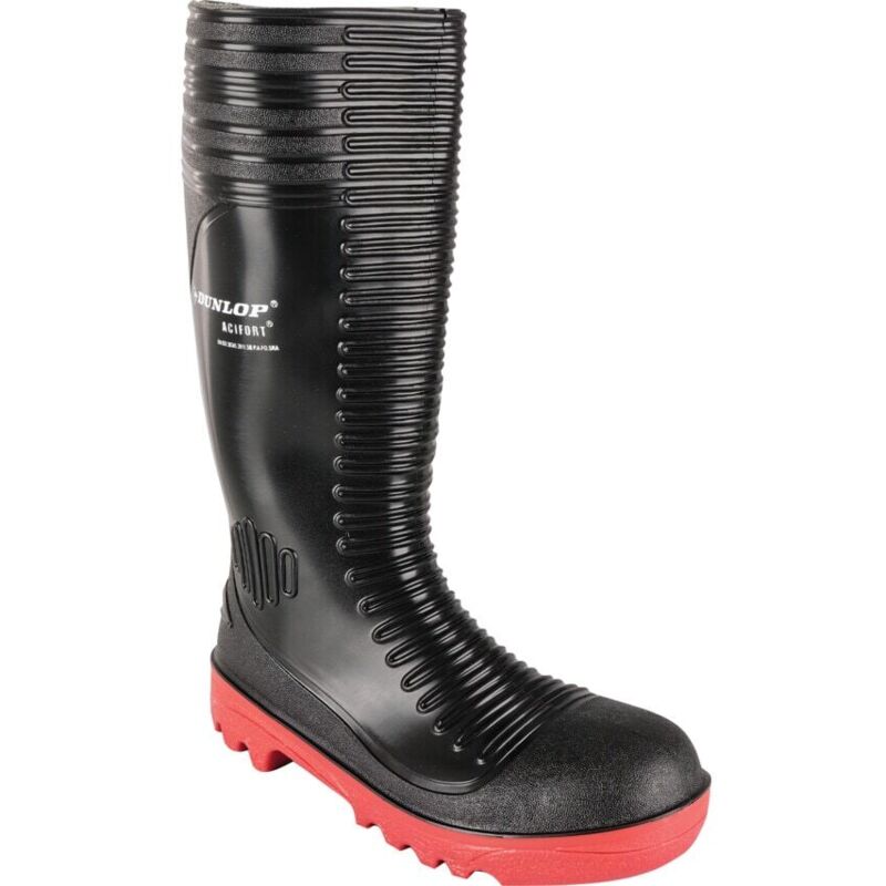 Dunlop - A252931 Acifort Ribbed Black Safety Wellingtons - Size 10 (44)