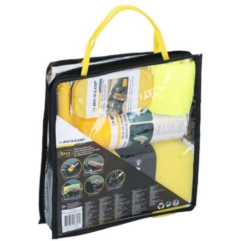 Dunlop Set di Pulizia Auto in Microfibra Giallo - Confezione Completa