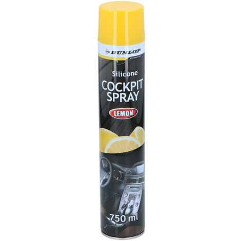 DUNLOP Spray Cockpit 750ml Citron - Nettoyant Auto Parfum Frais, Fini Brillant, Entretien Intérieur & Tableau de Bord