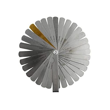 Dunnet Tools 32 Blade Feeler Gauges 0.04 To 0.88mm Spark Plug Measure Gap Tool Set Durable Stainless Steel Gap Tool Mechanics Spark Plug Tool Gauges Metric Thickness Gauge Hand Tool