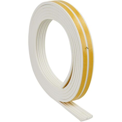 Dunnet Tools 5m Anti-Collision Door & Window Seal Weather Strip Tape Doors Windows Draught Excluder Self-Adhesive Rubber D Type EPDM Foam Strip Seal Weather Draught Proof (E Type Black 5Mtr x 4mm)