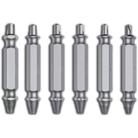 MARCO PAUL Dunnet Tools 6pc Damaged Screw Extractor Bits Remove It Set Remover for Stripped Head Screws Nuts Bolts Screw Extractor Damaged Bolt Remover Guide Set All-Purpose Screw Remover and Extractor Set DIY