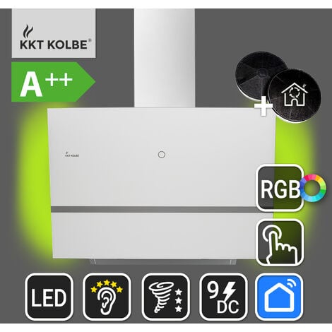 KKTKOLBE Dunstabzugshaube 60cm EASY609WHCM RGBW Ambientebeleuchtung