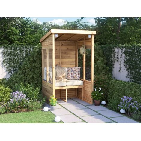 Dunster House Garden Arbour, W1.2m x D1.2m / W4' x D4', Pressure Treated, Apocallipo