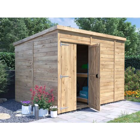 Dunster House Wooden Shed Workshop 3m x 2.4m Garden Storage Pressure Treated Overlord Pent