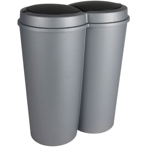 Mülleimer 25 Liter Abfalleimer mit Schwingdeckel Eimer Papierkorb Abfallsammler 