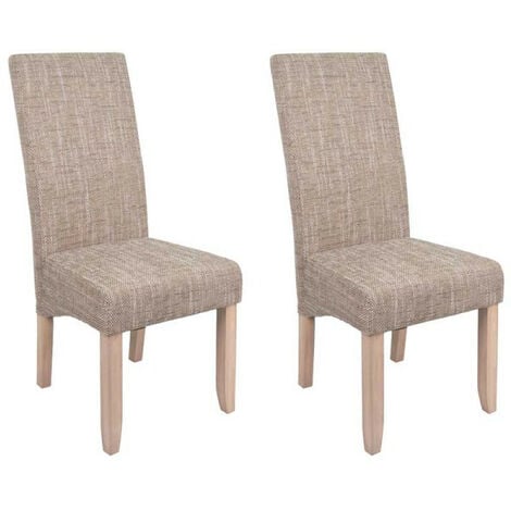 Duo de chaises Beige Tissus/Bois - PURE - L 62 x l 47 x H 108 cm