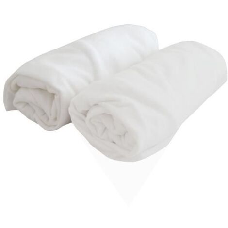 Duo de draps housse en jersey Blanc 70x140 cm