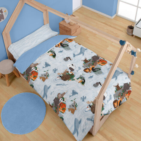 Dúo de funda nórdica Animals - Impresión digital - Cama de 90 cm.
