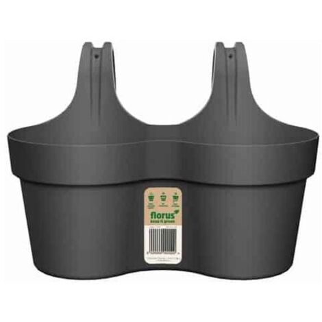DUO DE POTS DE BALCON ANTHRACITE 30X30 CM - 1004630