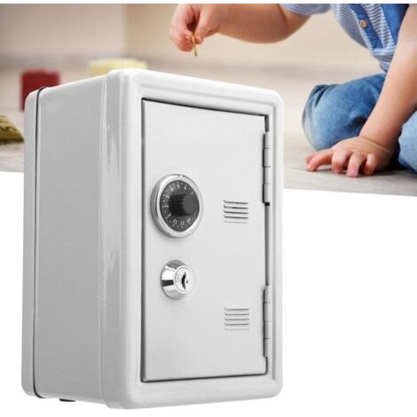 DUO Mini tirelire Coffre-fort de simulation de boîte de rangement pour enfants（blanc）