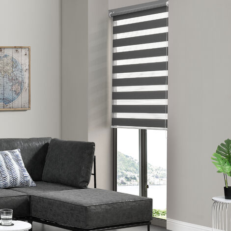 Duo Rollo 60x150cm Zebra-Rollo Dunkelgrau