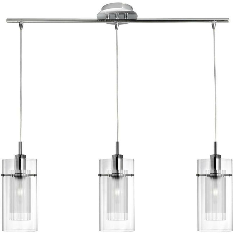 Duo 1 - 3 Light Cluster Pendant Chrome, Glass, E14 - Searchlight