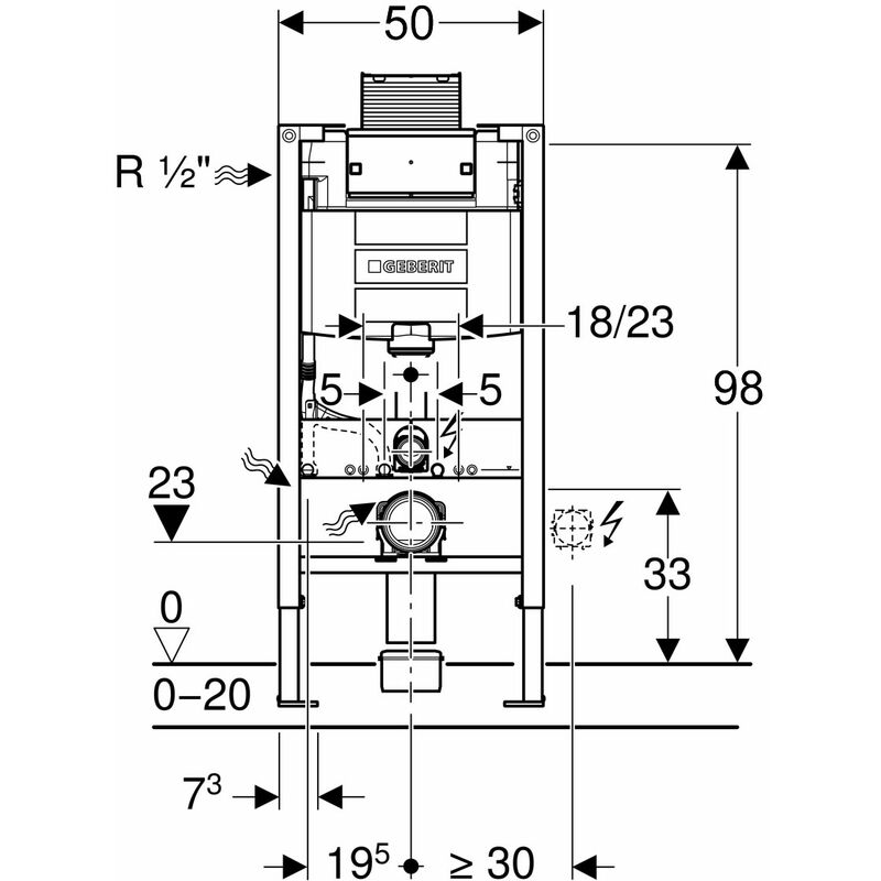 Duofix WC-Element von Geberit, 98 cm, mit OMEGA Unterputz-Spülkasten ... Duofix WC-Element von Geberit, 98 cm, mit OMEGA Unterputz-Spülkasten ...