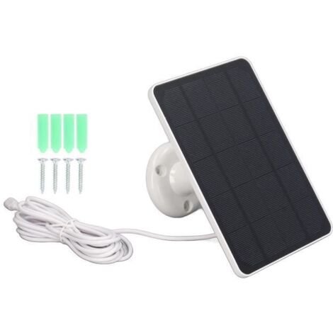 Duokon Chargeur solaire pour caméra extérieure Panneau Solaire 10W Chargeur de Batterie Micro USB Caméra Charge Panneau Solaire