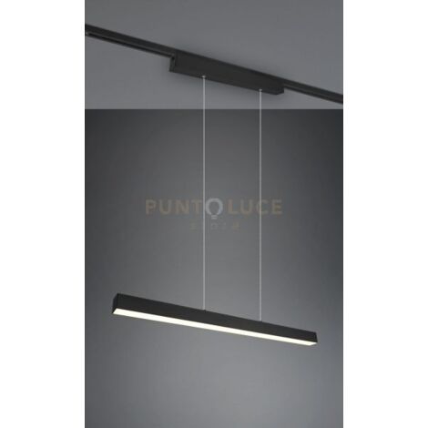 DUOLINE PAROS SOSPENSIONE LED 29W 3400lm, 3000K BI-EMISSIONE METALLO NERO L. 90CM DIMMERABILE