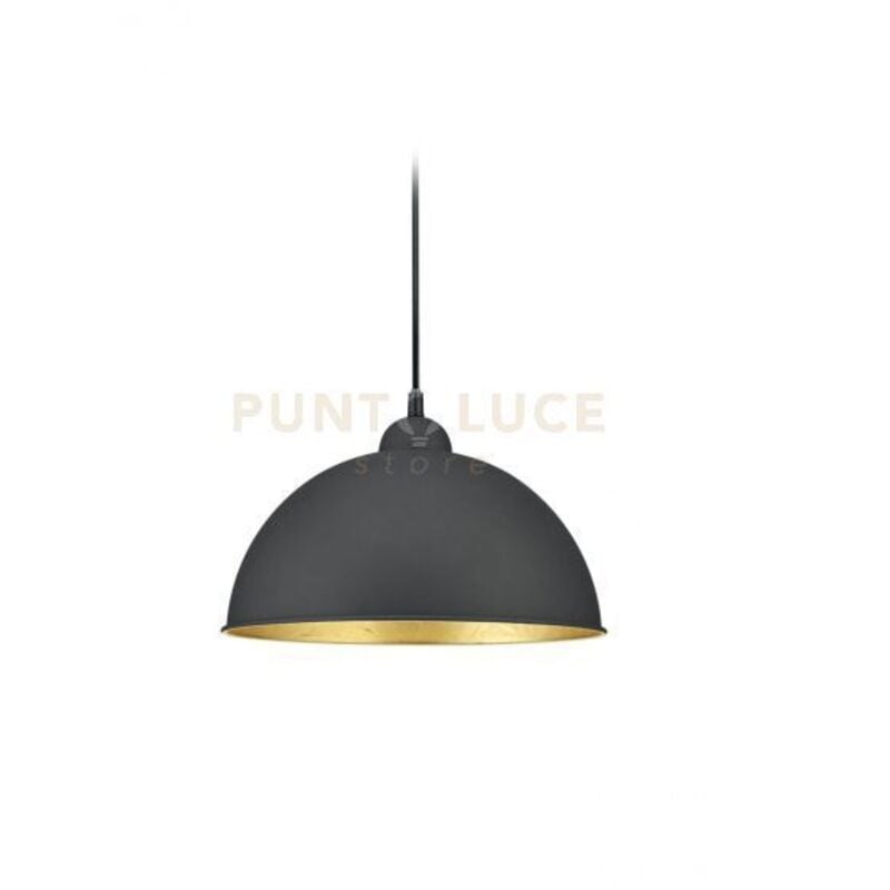 Duoline sospensione jimmy metallo nero ed interno oro d. 31CM per sistema binario 1 luce attacco E27