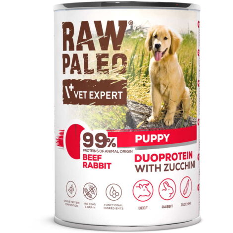 Duoprotéine crue Paléo pour chiots Bœuf/Lapin 400 g