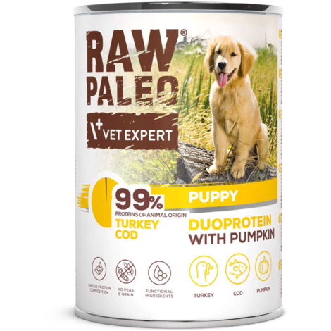 Duoprotéine crue PALEO pour chiots DINDE/MORUE 400 g