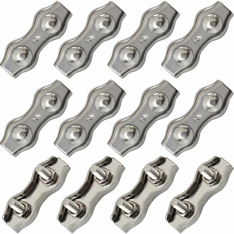 Duplex Pinces En Acier Inoxydable Double Serre CâBles Inox Connecteur De Corde Pince Serre CâBles Duplex Pince M2 Pince De CâBle Pour CâBles De