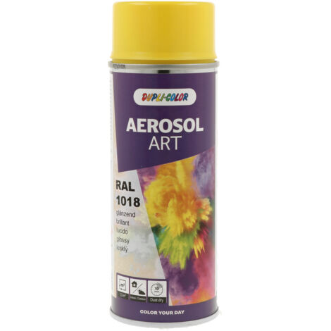 DUPLI-COLOR - Peinture spray ART RAL 1018 Brillant - 741012 - Ce produit de marque DUPLI COLOR est neuf.