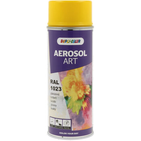 DUPLI-COLOR - Peinture spray ART RAL 1023 Brillant - 741029 - Ce produit de marque DUPLI COLOR est neuf.