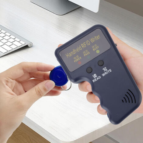 Duplicador portátil de tarjetas RFID para copiadoras, lectores y grabadoras AWID de 125 kHz para sistemas de control de acceso, ABS, 69 g, con batería.