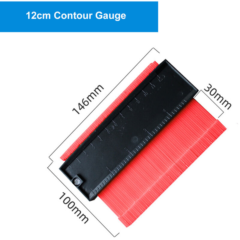 

Duplicadora de calibre de contorno de 4.7 pulgadas / 120 mm, regla de medida de forma irregular para carpinteria, rastreo, moldeo de pisos,
