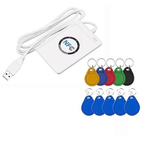 Duplicateur de lecteur de cartes à puce RFID ACR122U + Graveur de porte-clés 5XUID/CUID