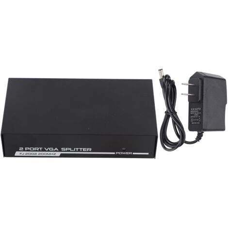 Duplicateur d'écran VGA 2 sorties - Distributeur de signal pour double affichage - Alimentation 100‑240V prise US