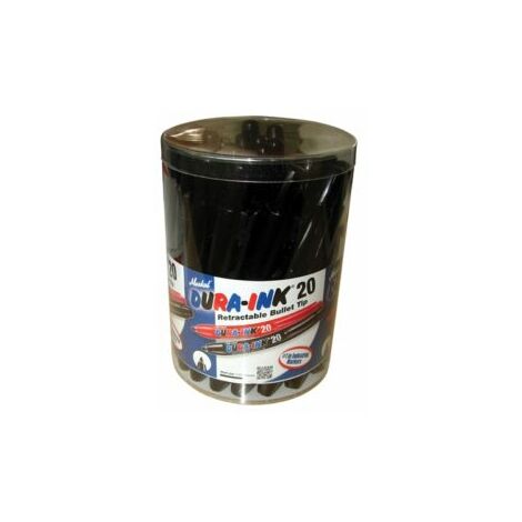 DURA-INK® 20 Retractable Marker - Black (Tub of 24)