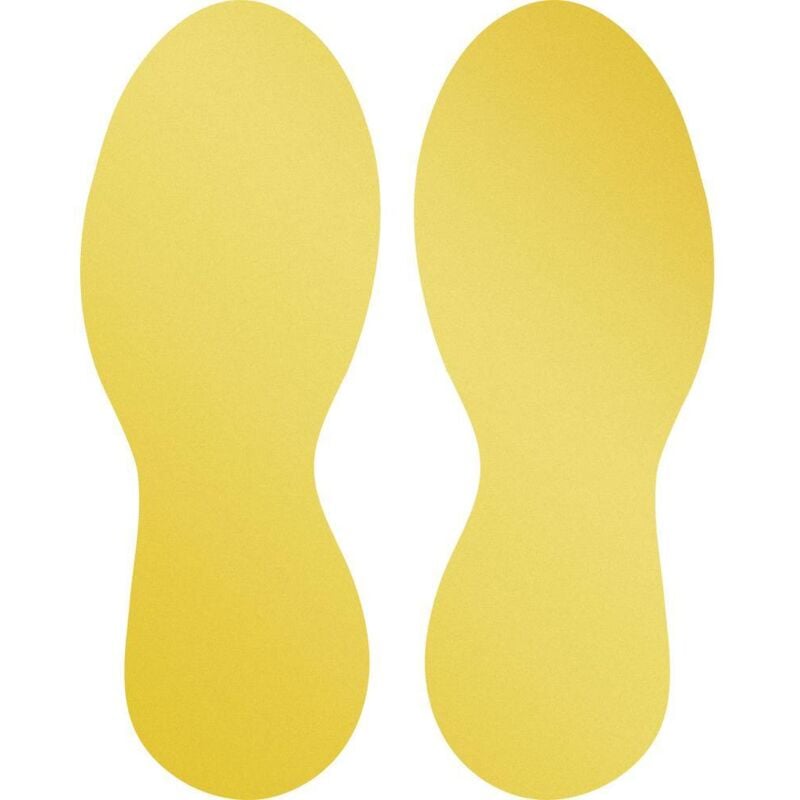 104704 Forme de marquage au sol pied, amovible jaune 5 paire(s) (l x h) 90 mm x 240 mm - Durable