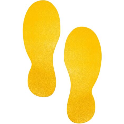 Durable 172704 - Marcatura a Pavimento Forma del Piede, Piedini di Marcatura Autoadesivi, 5 Coppie, Ral 1003 Giallo Segnaletico